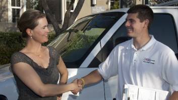 Employee of Air Concepts shaking hands with customer
